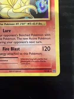 Ninetales 15/108 NM Reverse Holo Rare XY Evolutions Pokemon Card 2016 MP - Image 3