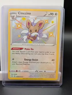 Pokemon TCG Cinccino SV094/SV122 Shining Fates: Shiny Vault Holo Rare Card NM - Image 1