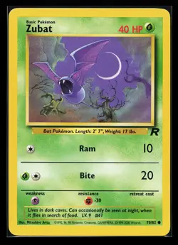 Zubat 70/82 Common Team Rocket Pokemon Card - Image 1