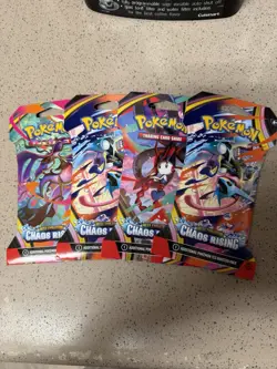 Pokemon The Card Game Mega Evolution Chaos Rising Booster Pack Lot Of 4 - Image 1