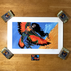 🌅 Bird Maiden 34/39 - Kickstarter Exclusive - ART PRINT Kaja Foglio MTG w/ CoA - Image 1