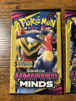 Pokemon Unified Minds 3 Card Pack Booster 3 Packs Sealed - Image 2