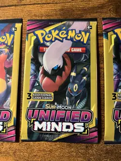 Pokemon Unified Minds 3 Card Pack Booster 3 Packs Sealed - Image 3