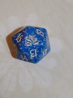 MTG Magic The Gathering Spindown Die LOTUS SYMBOL - BLUE Life counter d20 - Image 1