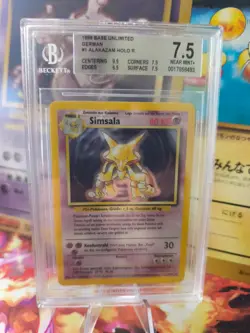 Pokemon Karte Card Simsala Alakazam Base Set 1999 Deutsch Beckett BGS 7.5 - Image 1