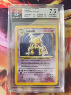 Pokemon Karte Card Simsala Alakazam Base Set 1999 Deutsch Beckett BGS 7.5 - Image 2