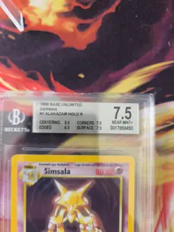 Pokemon Karte Card Simsala Alakazam Base Set 1999 Deutsch Beckett BGS 7.5 - Image 4