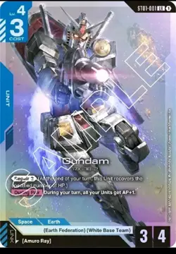 ST01-001 Gundam RX-78-2 LR Gundam Card Game foil starter deck card Bandai TCG - Image 1