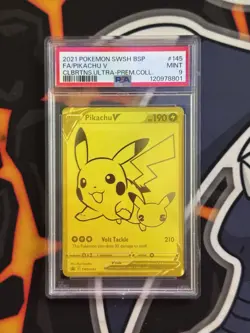 Pikachu V SWSH145 SWSH: Sword & Shield Promo Cards Holo PSA 9 - Image 1