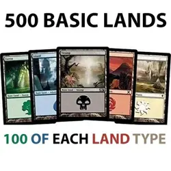 500 MTG Basic Lands Lot - 100 of Each Color - 100 Bonus RANDOM LANDS - 600 TOTAL - Image 1