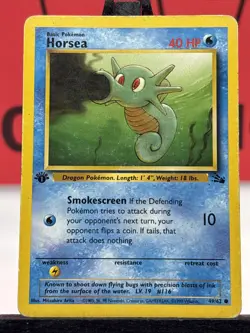 Horsea 49/62 Fossil 1st Edition Common Regular 1999 WOTC Pokemon TCG MP - Image 3
