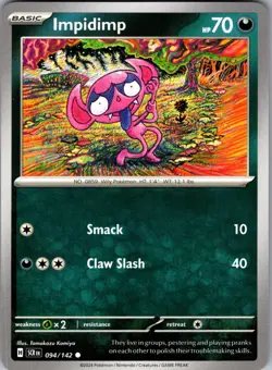 Impidimp Stellar Crown 94/142 Common Pokemon Near Mint - Image 1