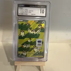 Pidgey 207/197 SV03: Obsidian Flames Illustration Rare Holo - CGC 10 GEM MINT - Image 1