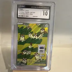 Pidgey 207/197 SV03: Obsidian Flames Illustration Rare Holo - CGC 10 GEM MINT - Image 3