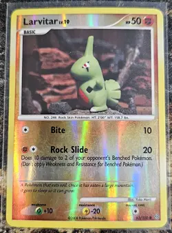 Pokemon 22008 Stormfront Larvitar 63 Rev Holo LP - Image 1