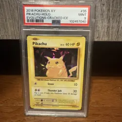 2016 Pokemon XY Pikachu Holo Evolutions Cracked Ice #35 PSA 9 - Image 1