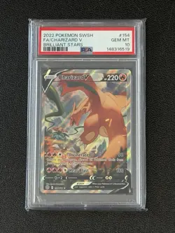 Charizard V 154/172 - Pokemon 2022 - Alt Art - Brilliant Stars - GEM MINT PSA 10 - Image 1