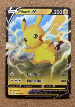 Pokemon TCG Pikachu V 086/264 Fusion Strike Full Art Holo Ultra Rare - Image 1