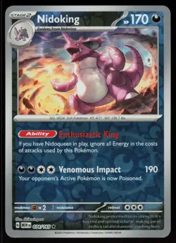 Nidoking 034/165 Rare 151 Pokemon Reverse Holo Near Mint - Image 1