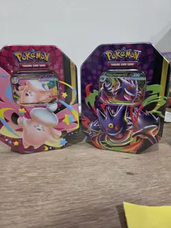 Pokemon Mega Moonlit Tin Mega Clefable & Gengar (Set of 2 Tins) Factory Sealed - Image 1