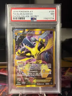 2016 Pokemon Xy Fates Collide Alakazam EX Foil Full Art Fa-Secret PSA 7 #125 - Image 1