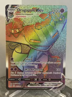 Dragapult VMAX 197/192 Rebel Clash Secret Rare Rainbow Holo Pokemon - Image 1