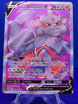 Hisuian Arcanine V (Full Art) 179/195 SWSH12: Silver Tempest Pokemon - Image 1