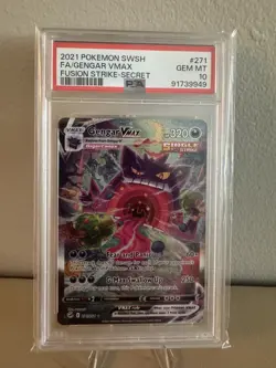 Gengar VMAX Alternate Art Secret Holo Card PSA 10 Swsh08: Fusion Strike - Image 1