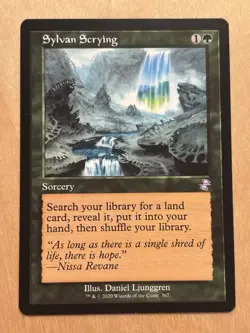 MTG Magic the Gathering Sylvan Scrying Retro Frame Time Spiral Remastered NM - Image 1