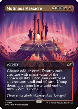 MTG magic 1x Mutinous Massacre BORDERLESS (M/NM) Edge of Eternities - Image 1