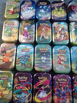 Pokemon TCG Empty Mini Tin Collection Of 30 Crown Zenith 151 Paldean Fates - Image 2