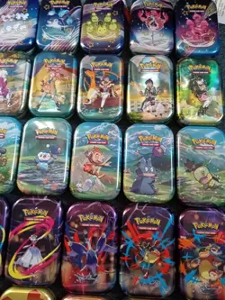 Pokemon TCG Empty Mini Tin Collection Of 30 Crown Zenith 151 Paldean Fates - Image 3