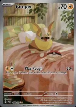 Yamper 099/094 Illustration Rare Phantasmal Flames Pokemon Near Mint - Image 1