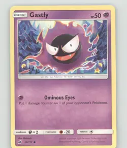 GASTLY 36/111 COMMON CRIMSON INVASION POKEMON LIGHTLY PLAYED - Image 2