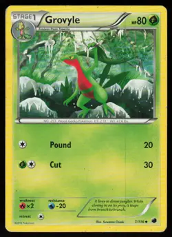 Grovyle 7/116 Uncommon Plasma Freeze Pokemon Near Mint - Image 1