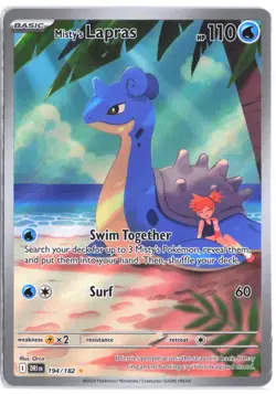 Misty's Lapras 194/182 Illustration Rare Destined Rivals Pokemon NM - Image 1