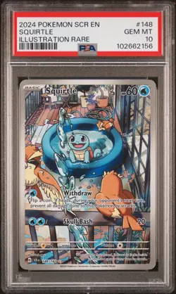 2024 POKEMON SCR EN-STELLAR CROWN ILLUSTRATION RARE #148 SQUIRTLE PSA 10 - Image 1