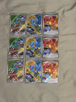 Pokemon TCG First Partner Illustration Collection Series 1 Kanto Starters Lot - Image 1