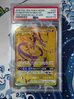Pokemon Japanese Sun & Moon Tag Team All Stars 222 Mewtwo Mew Gx Psa 10 Gem Mint - Image 1