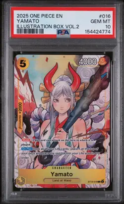 2025 ONE PIECE PROMOS #016 YAMATO ILLUSTRATION BOX VOL.2 ST13-016 - PSA 9 - Image 1