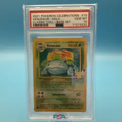 2021 POKEMON CELEBRATIONS #15 VENUSAUR HOLO PSA 10 - Image 1