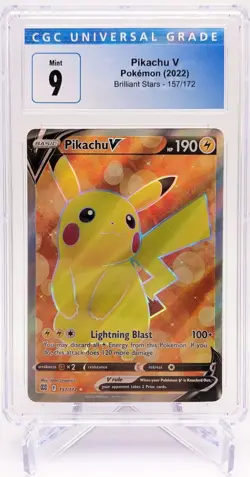 2022 Pokemon Brilliant Stars - Pikachu V Full Art Holo #157 - CGC 9 - Image 1