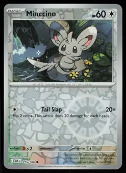 Minccino 075/086 Common Black Bolt Pokemon Reverse Holo Near Mint - Image 1