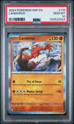 2024 POKEMON SSP EN #110 LANDORUS PSA 10 SURGING SPARKS POP 3 - Image 1