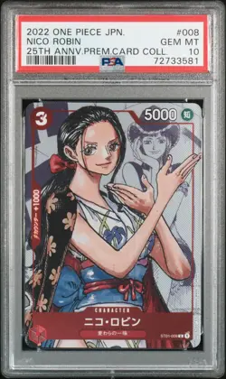 2022 Japanese One Piece 25th Anniversary Collection Nico Robin ST01-008 PSA 10 - Image 1
