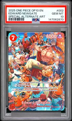 2025 ONE PIECE ST15-002 OP10 ROYAL BLOOD EDWARD NEWGATE WHITEBEARD PSA 10 - Image 1