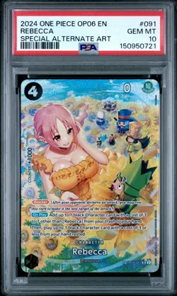 2024 ONE PIECE OP05 #091 REBECCA WINGS OF THE CAPTAIN SP ALT ART PSA 10 GEM MINT - Image 1