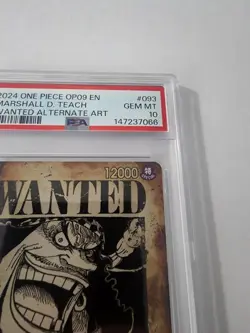One Piece OP09-093 Emperors in the New World Sp Marshall.D.Teach Wanted PSA 10 - Image 3