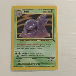 Pokemon Muk TCG Fossil Card 13/62 Holo Unlimited Rare - Image 1