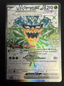 Pokemon TCG Card Teal Mask Ogerpon EX #190/167 Ultra Rare Twilight Masquerade - Image 1